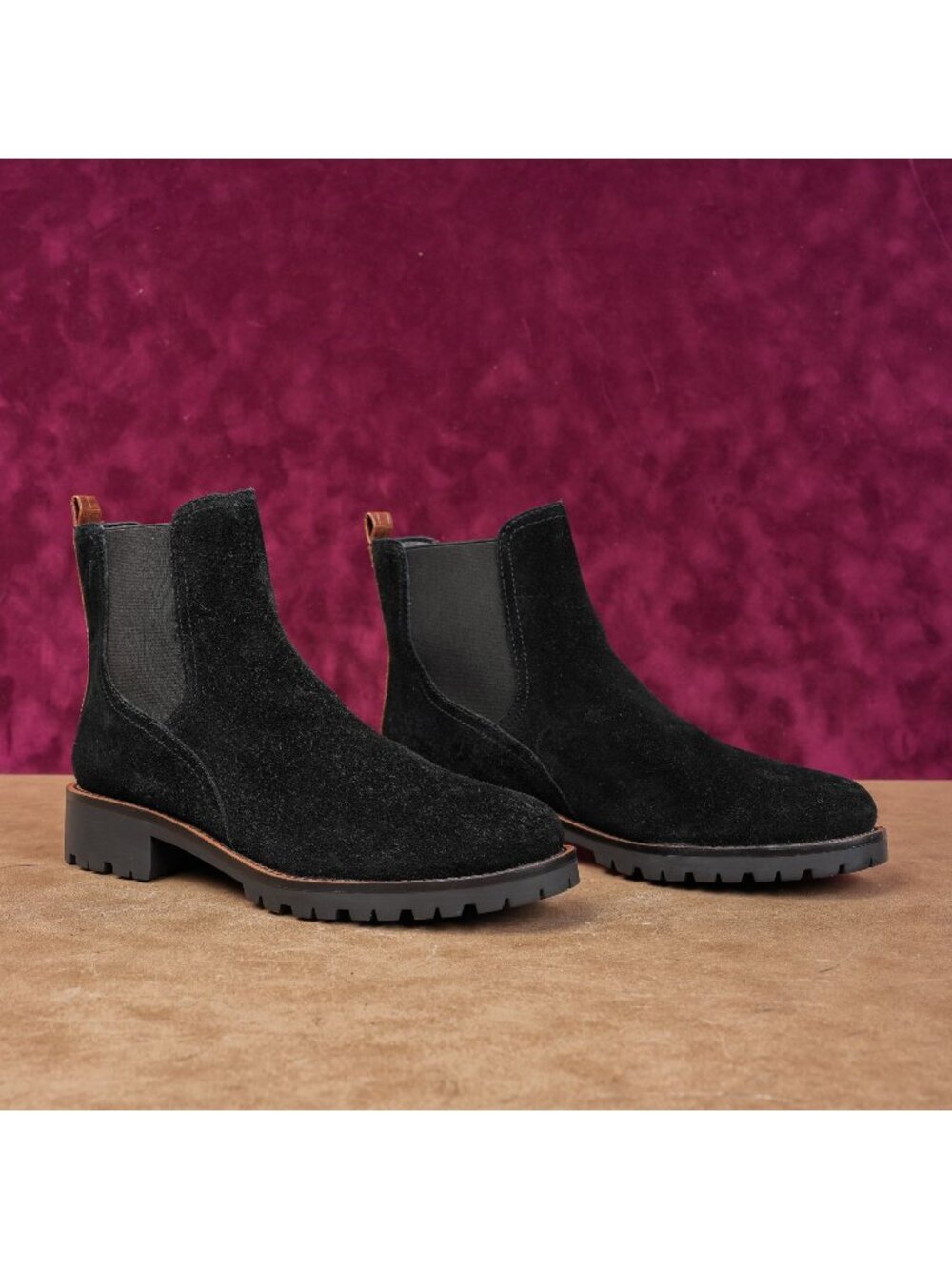 Sam Edelman Women Jacklyn Festival party Black Suede Chelsea Boots size 8